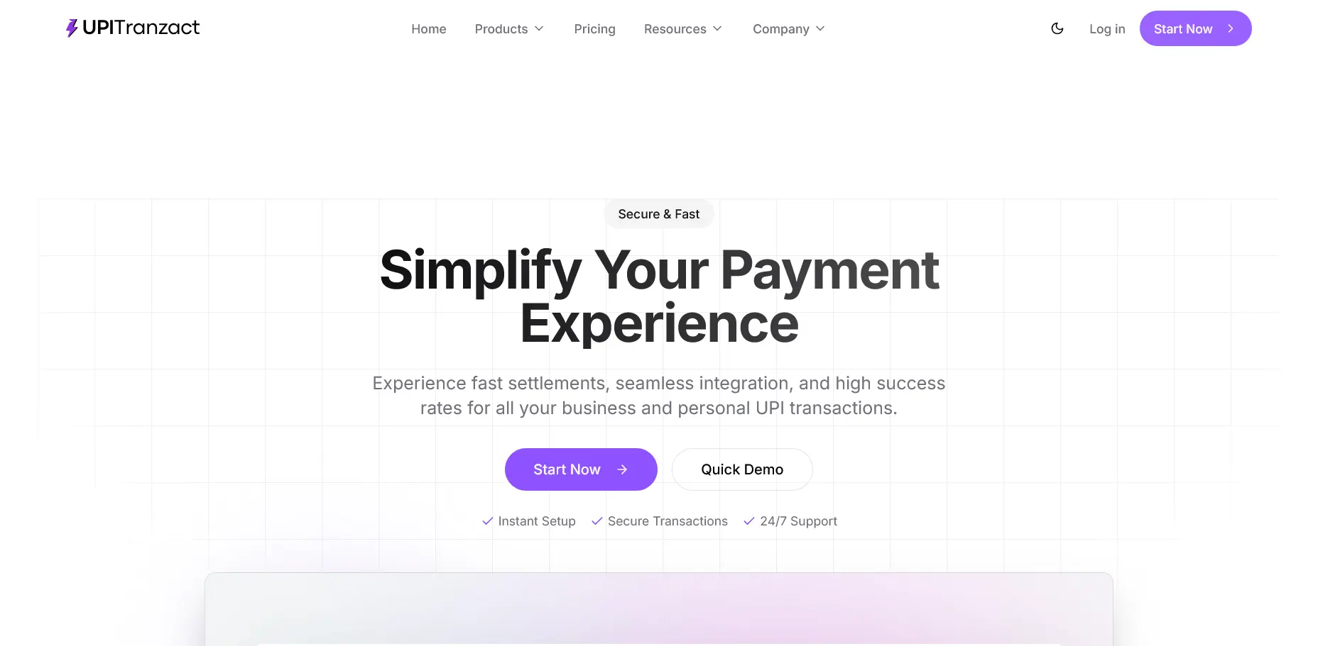 UPITranzact Landing Website
